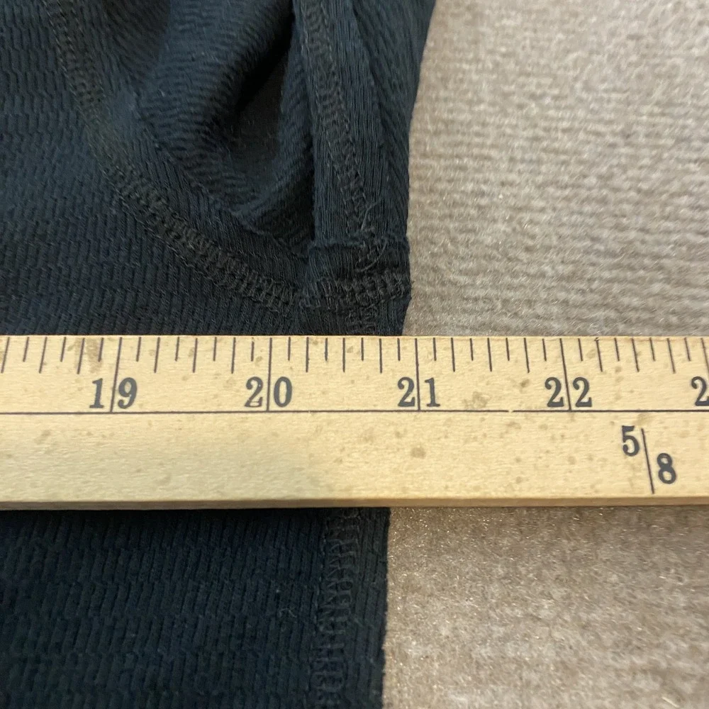 True Religion Henley Shirt Mens XL Black Long Sleeve Waffle Knit Casual Pullover